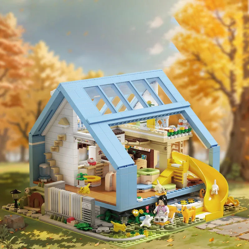 2024 Japanese Style Hut Series Building Blocks Street View House Assembly Model Ornaments Birthday Gifts for Boys and Girls