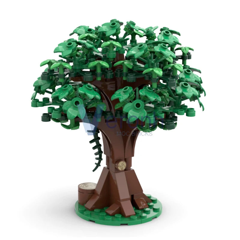 Forest Green Tree Bushes Model Building Blocks Moc City Street Garden Plants Assembly Particles Bricks Toys for Kid over 6 Years