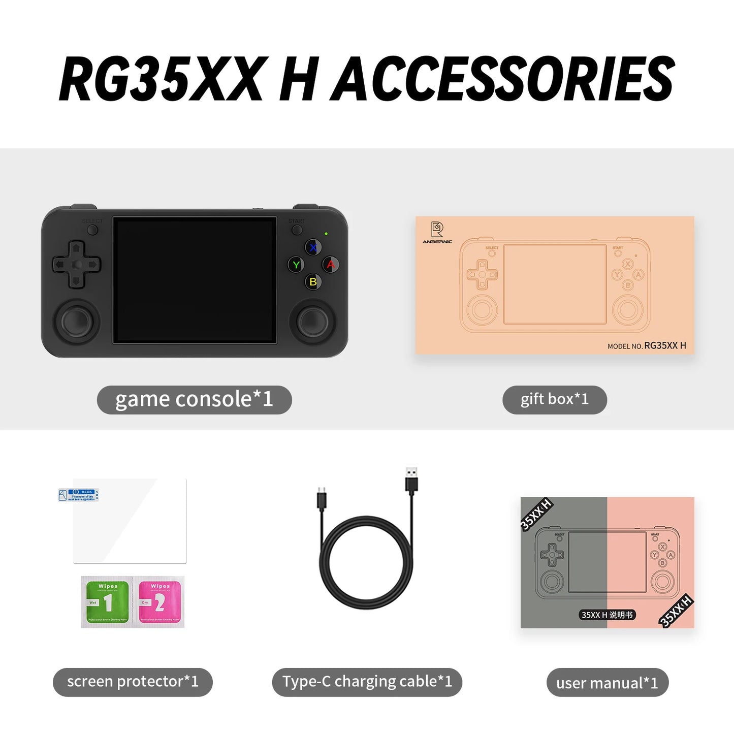 ANBERNIC RG35XX H Retro Handheld Game Video Player Console 3.5Inch IPS full viewing angle H700 quad HD Bluetooth 3300 mAh Gift