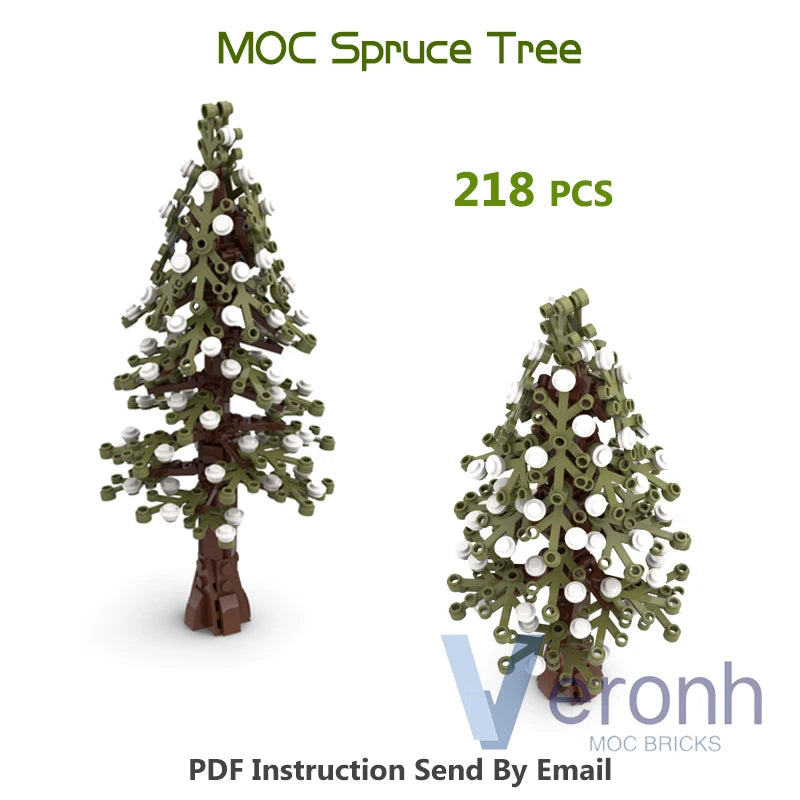 Forest Green Tree Bushes Model Building Blocks Moc City Street Garden Plants Assembly Particles Bricks Toys for Kid over 6 Years