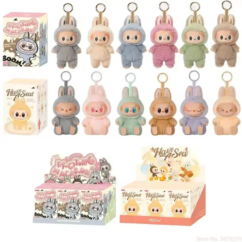 Labu macaroon sits on the party's black rubber face surprise blind box Labu 1st generation 2nd generation 3 plush doll gift.