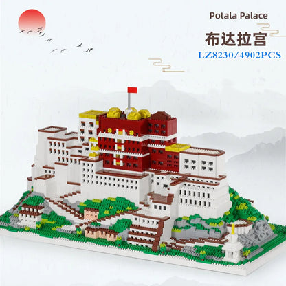 New LEZI Mini Blocks Chinese Style Architecture Castle Palace Tower Building Bricks Fun Toys for Children Gifts Girl Present