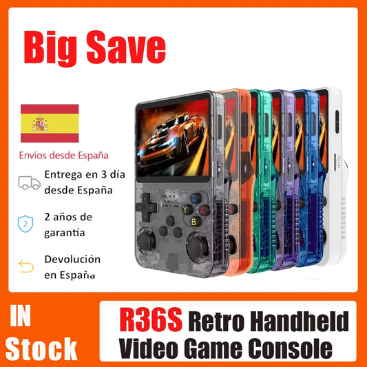 R36S Retro Handheld Video Game Console Linux System 3.5 Inch IPS Screen R35s Plus Portable Pocket Video Player 64GB 128GB
