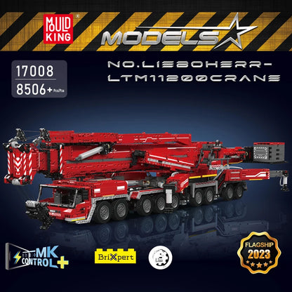Mould King 17007 17008 Technical Truck Building Block Remote Control Liebherred LTM 11200 Crane Model Kids Christmas Car Toys