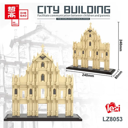 New LEZI Mini Blocks Chinese Style Architecture Castle Palace Tower Building Bricks Fun Toys for Children Gifts Girl Present