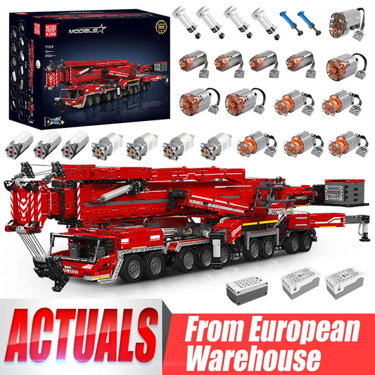 Mould King 17007 17008 Technical Truck Building Block Remote Control Liebherred LTM 11200 Crane Model Kids Christmas Car Toys