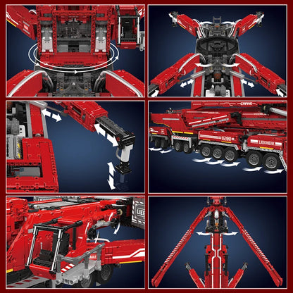 Mould King 17007 17008 Technical Truck Building Block Remote Control Liebherred LTM 11200 Crane Model Kids Christmas Car Toys