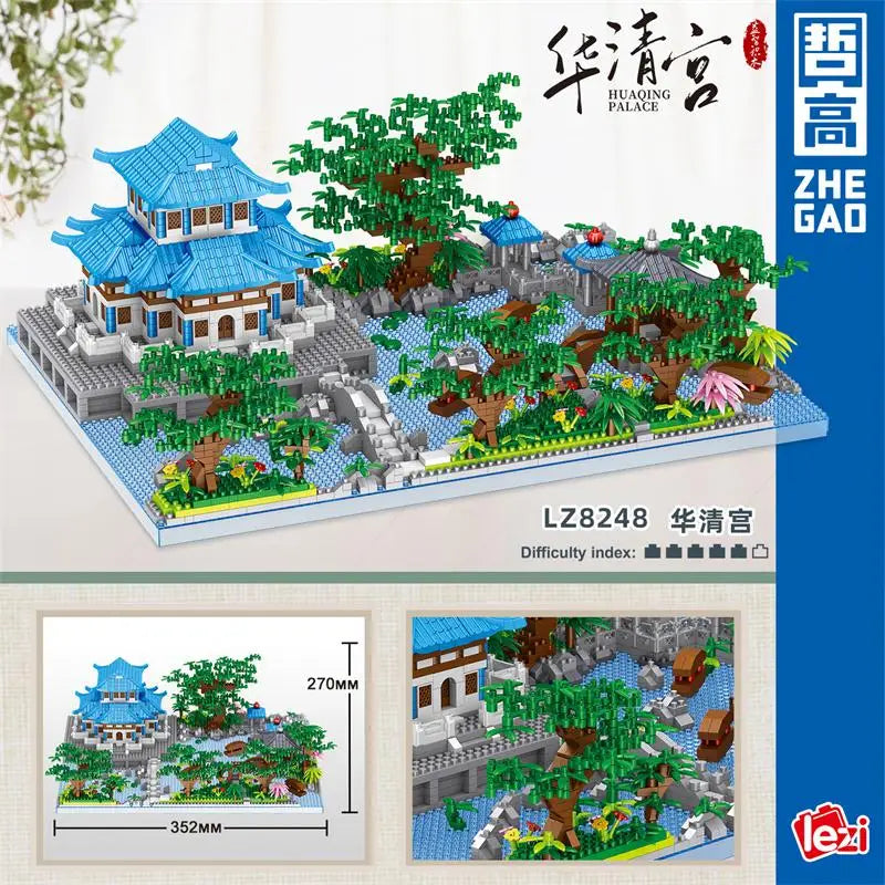 New LEZI Mini Blocks Chinese Style Architecture Castle Palace Tower Building Bricks Fun Toys for Children Gifts Girl Present