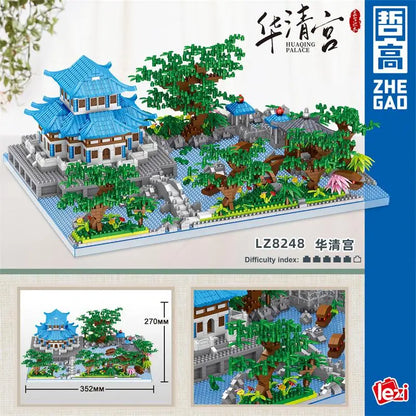 New LEZI Mini Blocks Chinese Style Architecture Castle Palace Tower Building Bricks Fun Toys for Children Gifts Girl Present