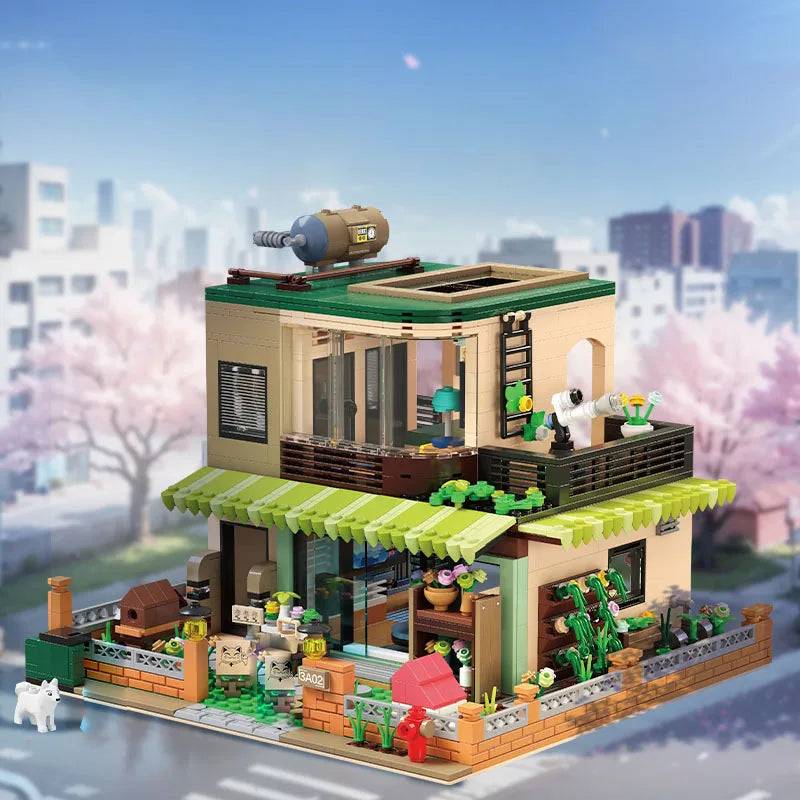 2024 Japanese Style Hut Series Building Blocks Street View House Assembly Model Ornaments Birthday Gifts for Boys and Girls