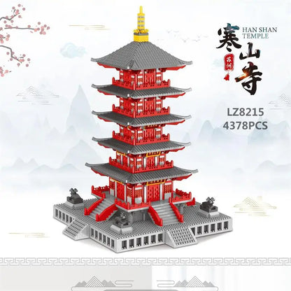 New LEZI Mini Blocks Chinese Style Architecture Castle Palace Tower Building Bricks Fun Toys for Children Gifts Girl Present
