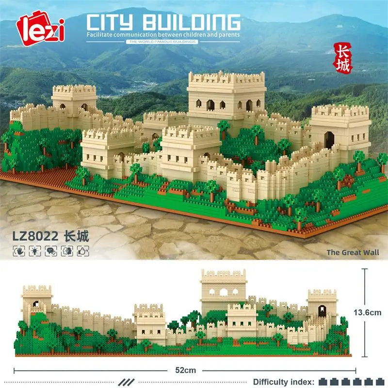 New LEZI Mini Blocks Chinese Style Architecture Castle Palace Tower Building Bricks Fun Toys for Children Gifts Girl Present