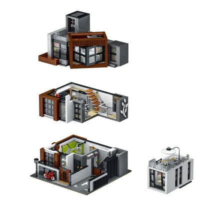 CUBE Villa modular House Buildings Sets, City Apartment Street Scene 3443PCS Model Modular Buildings Blocks Gift for Adults Kids