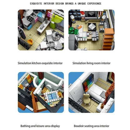 CUBE Villa modular House Buildings Sets, City Apartment Street Scene 3443PCS Model Modular Buildings Blocks Gift for Adults Kids