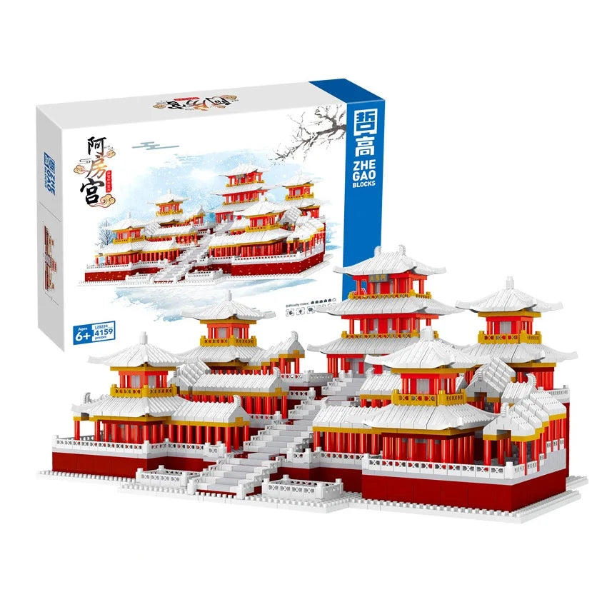 New LEZI Mini Blocks Chinese Style Architecture Castle Palace Tower Building Bricks Fun Toys for Children Gifts Girl Present