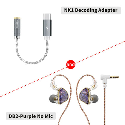 NICEHCK DB2 Microphone HiFi Music Earphone 1DD+1BA Hybrid Dual Driver In Ear Earbud Monitor Detachable 0.78 2Pin Connector IEM