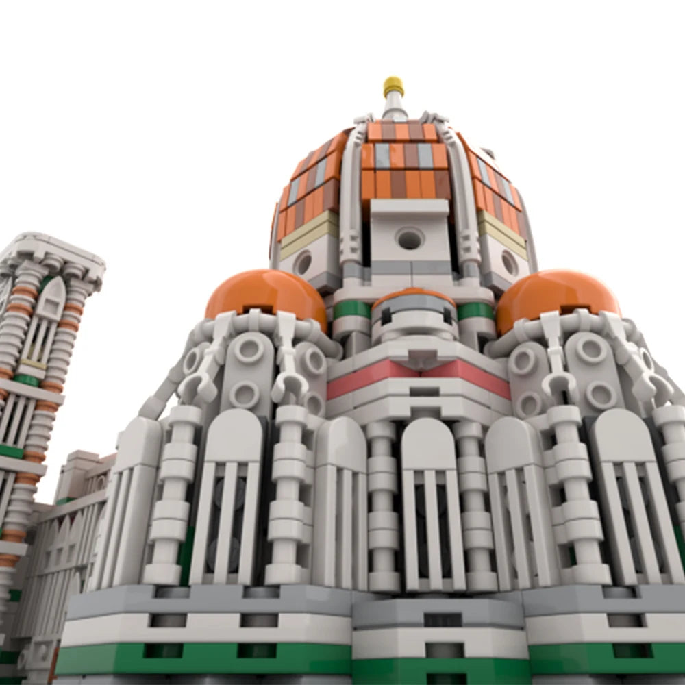BuildMOC 1:800 Cathedral of Santa Maria del Fiore Building Block Set Iconic Italian Street Architecture Modern Churches Toys