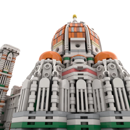 BuildMOC 1:800 Cathedral of Santa Maria del Fiore Building Block Set Iconic Italian Street Architecture Modern Churches Toys