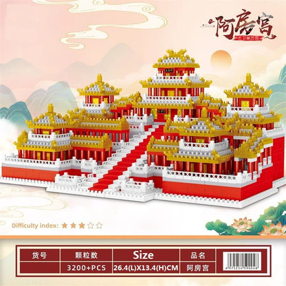 New LEZI Mini Blocks Chinese Style Architecture Castle Palace Tower Building Bricks Fun Toys for Children Gifts Girl Present