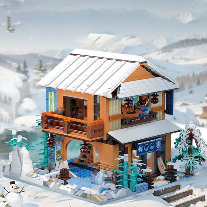 2024 Japanese Style Hut Series Building Blocks Street View House Assembly Model Ornaments Birthday Gifts for Boys and Girls