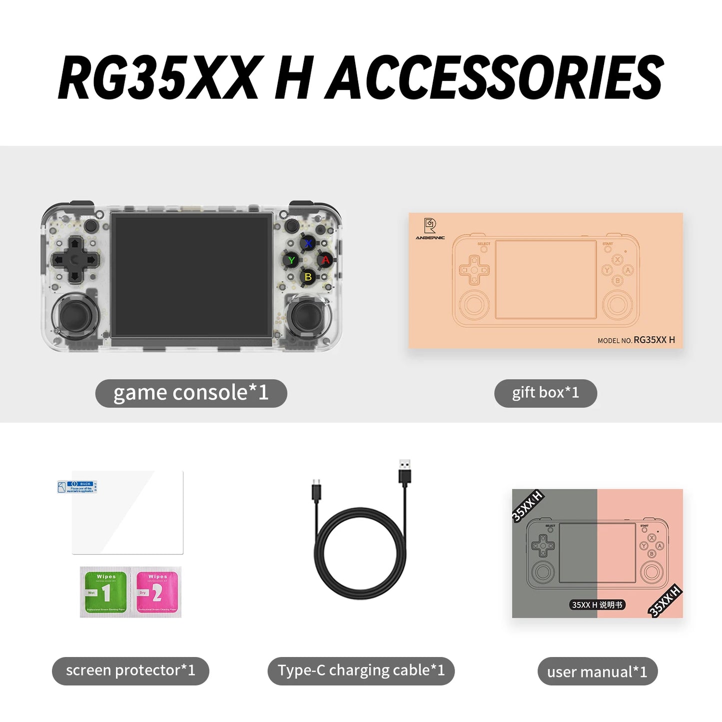 ANBERNIC RG35XX H Retro Handheld Game Video Player Console 3.5Inch IPS full viewing angle H700 quad HD Bluetooth 3300 mAh Gift