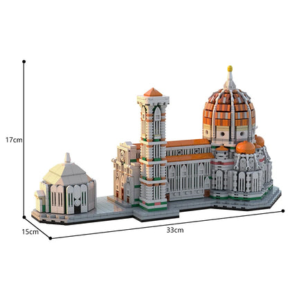BuildMOC 1:800 Cathedral of Santa Maria del Fiore Building Block Set Iconic Italian Street Architecture Modern Churches Toys
