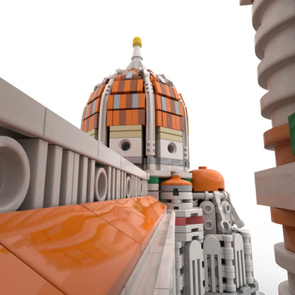 BuildMOC 1:800 Cathedral of Santa Maria del Fiore Building Block Set Iconic Italian Street Architecture Modern Churches Toys