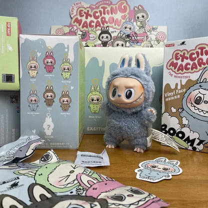Labu macaroon sits on the party's black rubber face surprise blind box Labu 1st generation 2nd generation 3 plush doll gift.