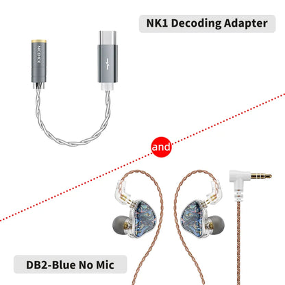 NICEHCK DB2 Microphone HiFi Music Earphone 1DD+1BA Hybrid Dual Driver In Ear Earbud Monitor Detachable 0.78 2Pin Connector IEM