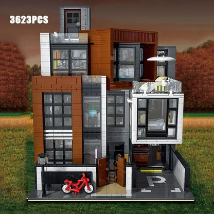 CUBE Villa modular House Buildings Sets, City Apartment Street Scene 3443PCS Model Modular Buildings Blocks Gift for Adults Kids