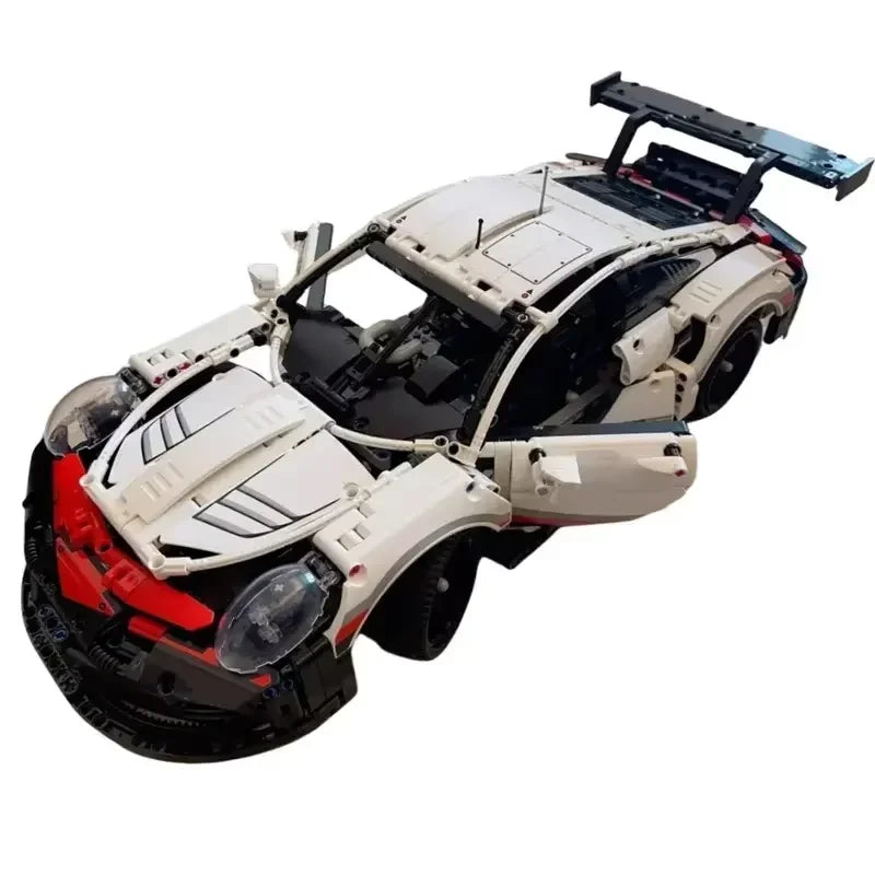 Technical 1580Pcs 911RSR Race Sport Car Model Building Block Remote Control Car Motor Or LED Lights Vehicle Brick Toy Adult Gift