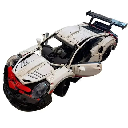 Technical 1580Pcs 911RSR Race Sport Car Model Building Block Remote Control Car Motor Or LED Lights Vehicle Brick Toy Adult Gift