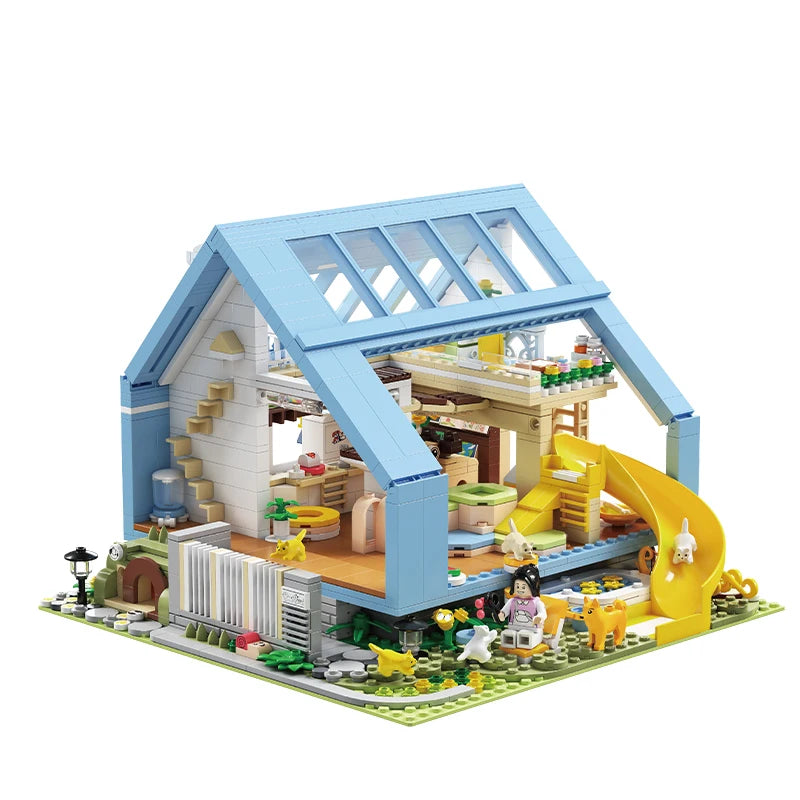 2024 Japanese Style Hut Series Building Blocks Street View House Assembly Model Ornaments Birthday Gifts for Boys and Girls