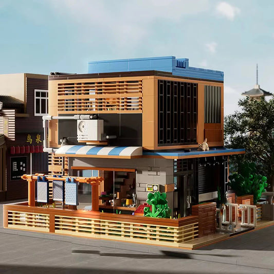 2024 Japanese Style Hut Series Building Blocks Street View House Assembly Model Ornaments Birthday Gifts for Boys and Girls